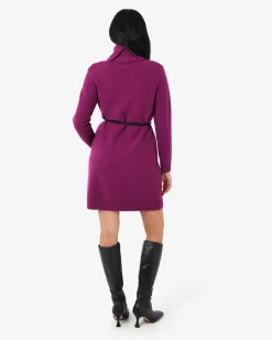 Forcast Sasha Wool Blend Knit Dress Berry New