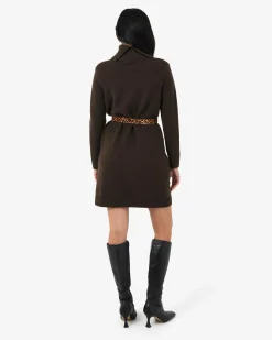 Forcast Sasha Wool Blend Knit Dress Espresso Outlet