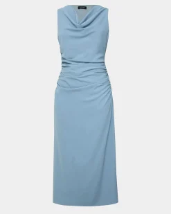 Forcast Serena Cowl Neck Dress Dusk Blue Outlet