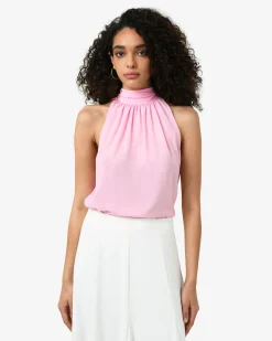 Forcast Shelby Draped Sleeveless Top Soft Pink Clearance