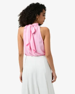 Forcast Shelby Draped Sleeveless Top Soft Pink Clearance