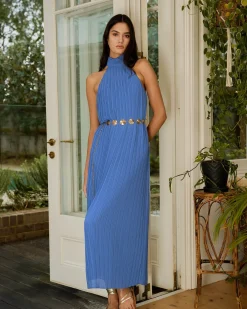 Forcast Shelly Chiffon Pleated Dress Periwinkle Online