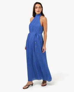 Forcast Shelly Chiffon Pleated Dress Periwinkle Online