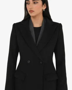 Forcast Skylar Hourglass Coat Black Discount