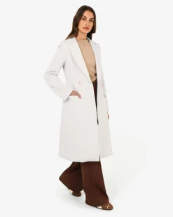 Forcast Skylar Hourglass Coat Cream New