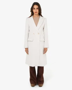 Forcast Skylar Hourglass Coat Cream New