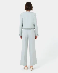 Forcast Sofia Cropped Blazer Baby Blue Online