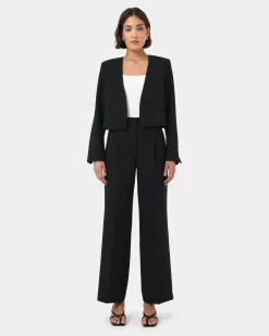 Forcast Sofia Cropped Blazer Black Clearance