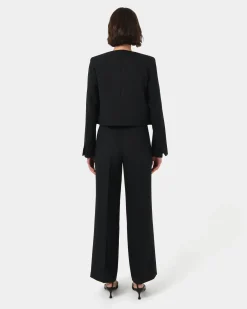 Forcast Sofia Cropped Blazer Black Clearance