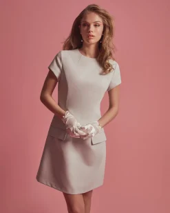 Forcast Sofia Panel Tailored Dress Baby Blue Hot