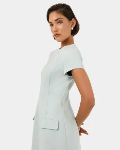 Forcast Sofia Panel Tailored Dress Baby Blue Hot