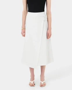 Forcast Sofia Wrap Midi Skirt Ivory Discount