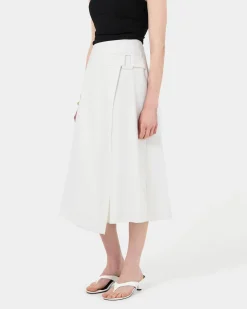 Forcast Sofia Wrap Midi Skirt Ivory Discount