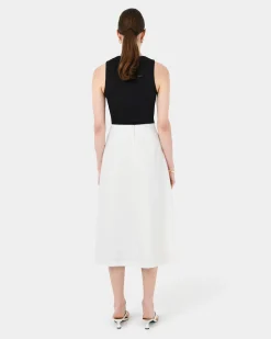 Forcast Sofia Wrap Midi Skirt Ivory Discount