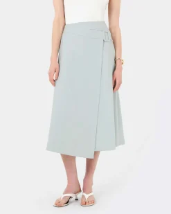 Forcast Sofia Wrap Midi Skirt Baby Blue