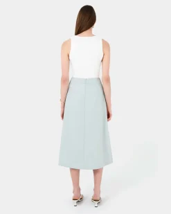 Forcast Sofia Wrap Midi Skirt Baby Blue