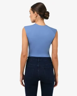 Forcast Soho Rounded Square Neck Top Periwinkle Best