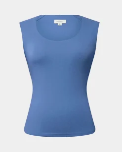 Forcast Soho Rounded Square Neck Top Periwinkle Best