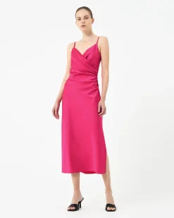 Forcast Staria Draped Camisole Dress Fuchsia New