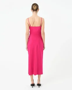 Forcast Staria Draped Camisole Dress Fuchsia New