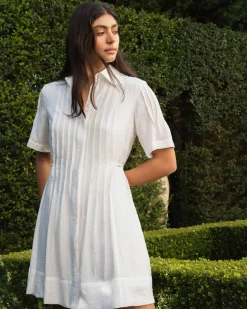 Forcast Sunshine Pleated Dress Ivory Hot
