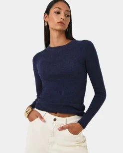Forcast Tania Crew Neck Knit Navy