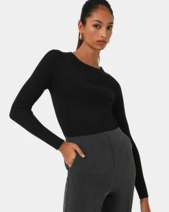 Forcast Tania Crew Neck Knit Black Clearance