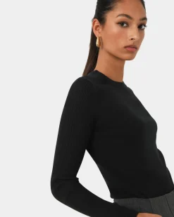 Forcast Tania Crew Neck Knit Black Clearance