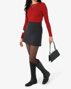 Forcast Tania Crew Neck Knit Red Clearance