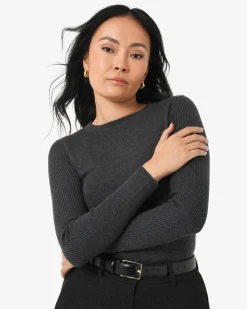 Forcast Tania Crew Neck Knit Charcoal Discount