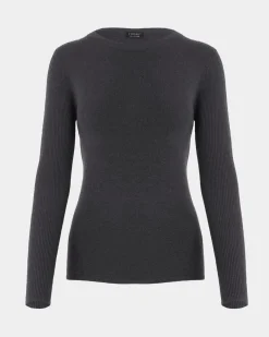 Forcast Tania Crew Neck Knit Charcoal Discount