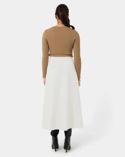 Forcast Tania Crew Neck Knit Tobacco