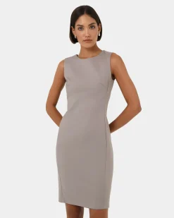 Forcast Taylor Fitted Dress Stone