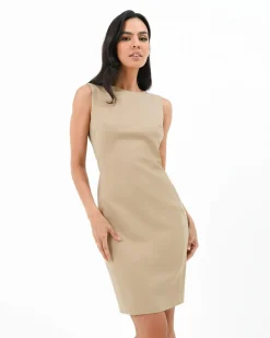 Forcast Taylor Fitted Dress Light Birch Outlet