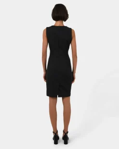 Forcast Taylor Fitted Dress Black New