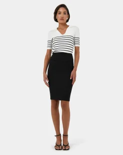 Forcast Taylor Pencil Skirt Black Discount