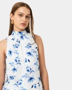 Forcast Tessie Halter Tie Top Watercolour Outlet