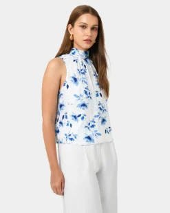 Forcast Tessie Halter Tie Top Watercolour Outlet