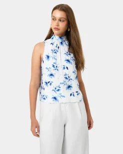 Forcast Tessie Halter Tie Top Watercolour Outlet