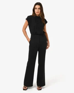 Forcast Tiara High Neck Shell Top Black Hot