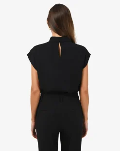 Forcast Tiara High Neck Shell Top Black Hot