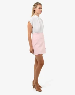 Forcast Tiara High Neck Shell Top White