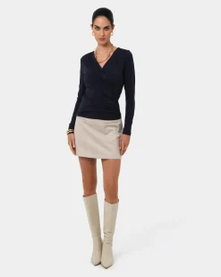 Forcast Tika Crossover Ruched Top Midnight Online