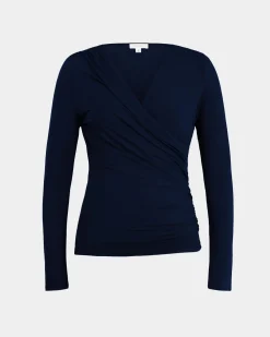Forcast Tika Crossover Ruched Top Midnight Online