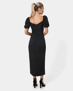 Forcast Trixie Front Crossover Dress Black Outlet