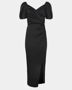 Forcast Trixie Front Crossover Dress Black Outlet