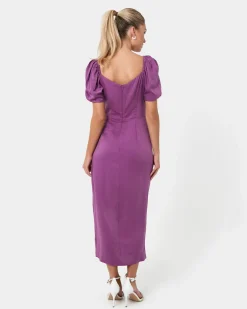 Forcast Trixie Front Crossover Dress Dark Violet Outlet