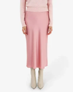 Forcast Valeria A-line Satin Skirt Pink Sale