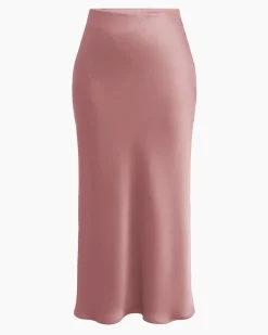 Forcast Valeria A-line Satin Skirt Pink Sale