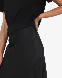 Forcast Valeria A-line Satin Skirt Black Online